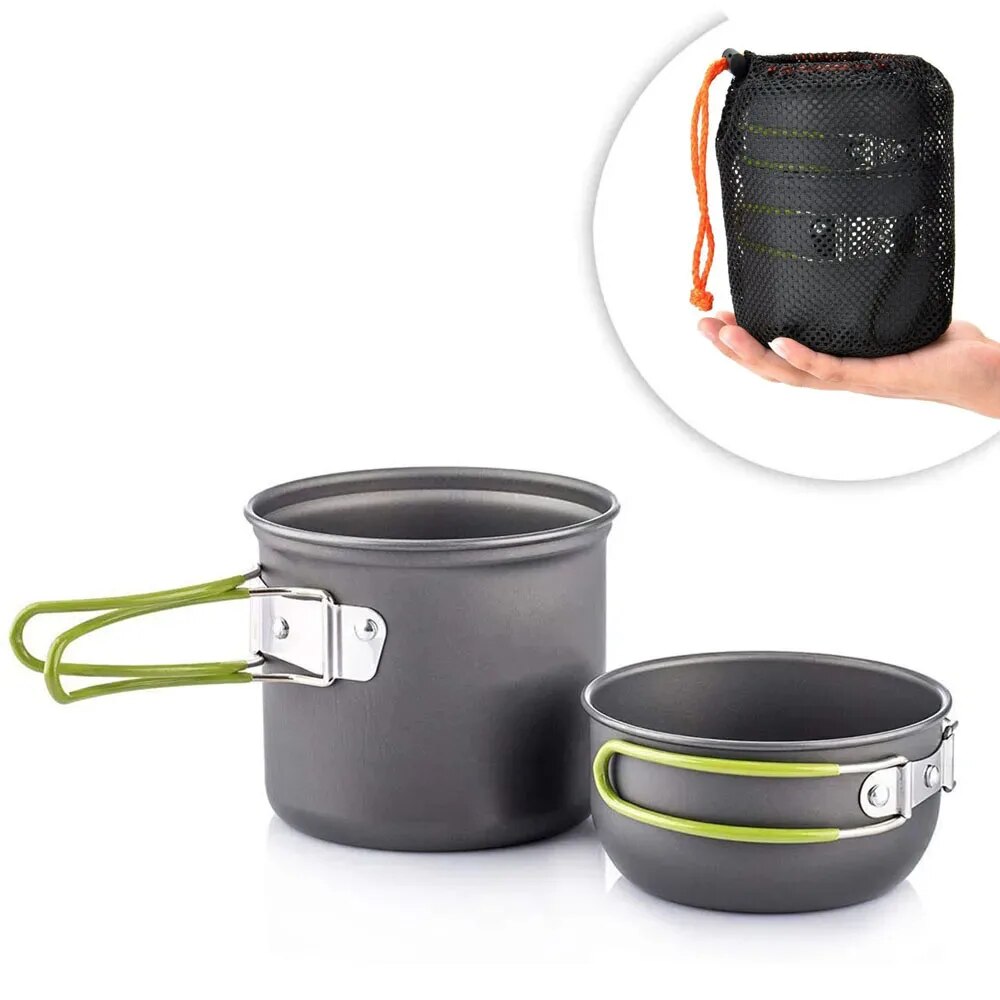 Camping Cooking Ware Set - Camping Cookware Mess Kit Ultralight Camping