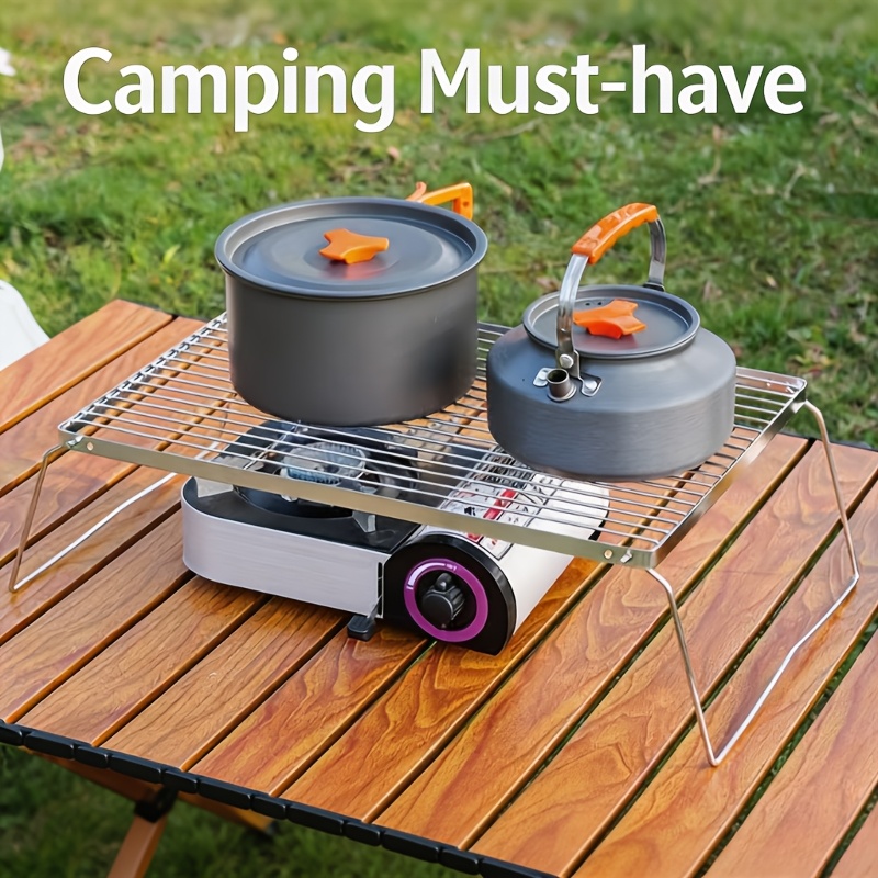 Camping Cooking Device - Portable Foldable Stainless Campfire Stand –
