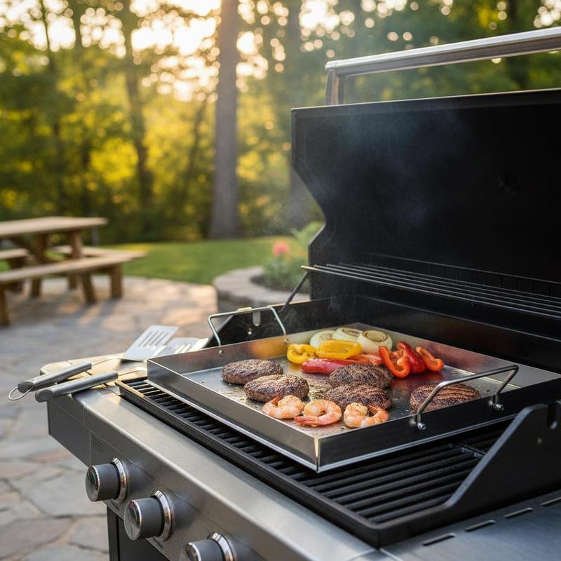 Camping Cooking Device - Universal Flat Top Griddle 18x16 Inch