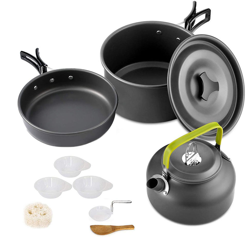 Camping Cooking Ware Set - Camping Cookware Set Aluminum Nonstick Portable