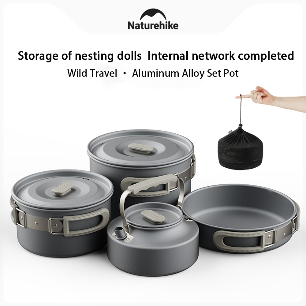 Camping Cooking Pan Set - Naturehike Outdoor Pot Set,Camping Cooking Equipment,Portable