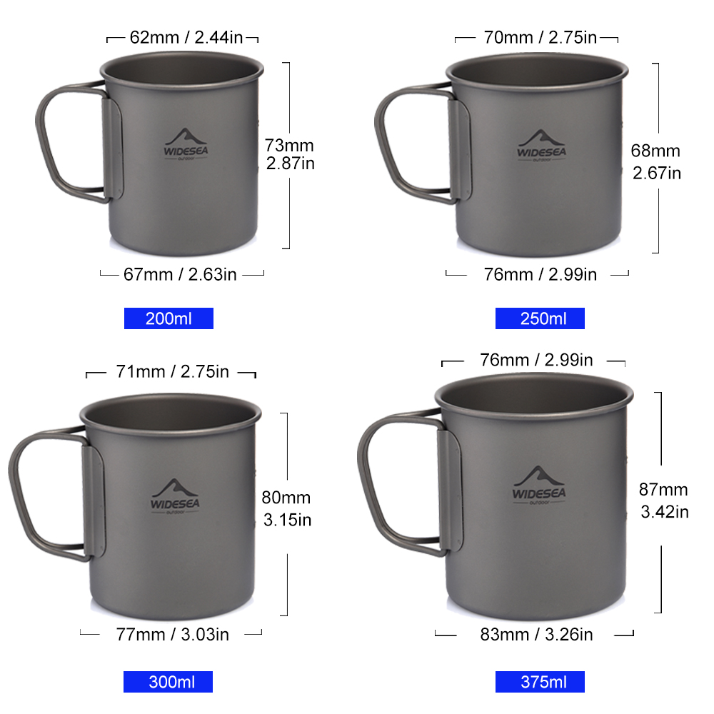 Widesea Camping Mug Titanium C - Camping Cooking Ware Set ulasan dan harga