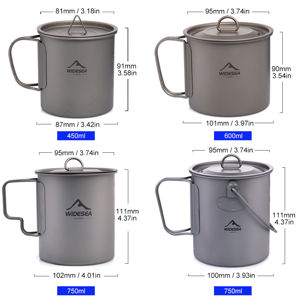 Widesea Camping Mug Titanium C - Camping Cooking Ware Set ulasan dan harga