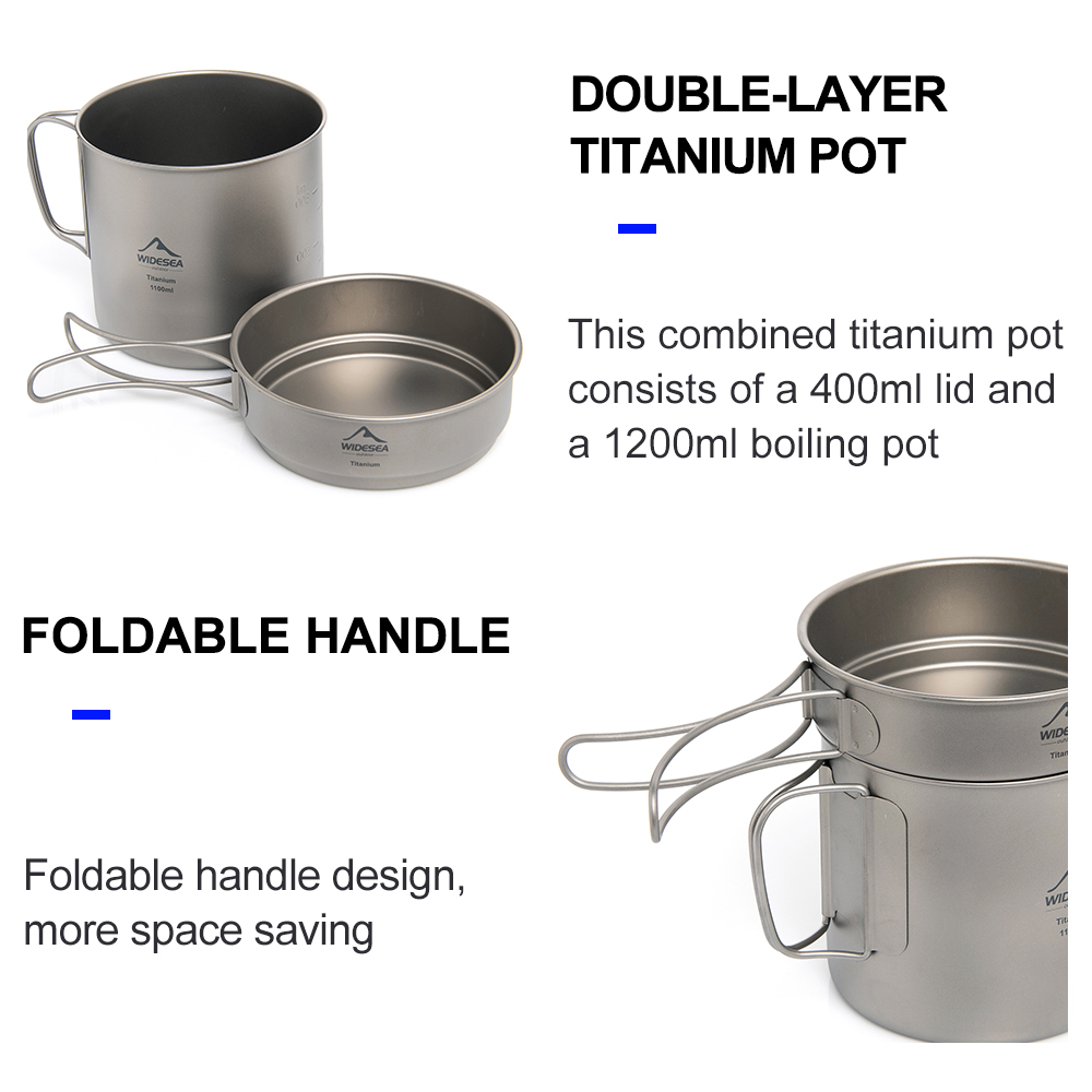 Widesea Ultralight Titanium Ca - Camping Cooking Pan Set ulasan dan harga