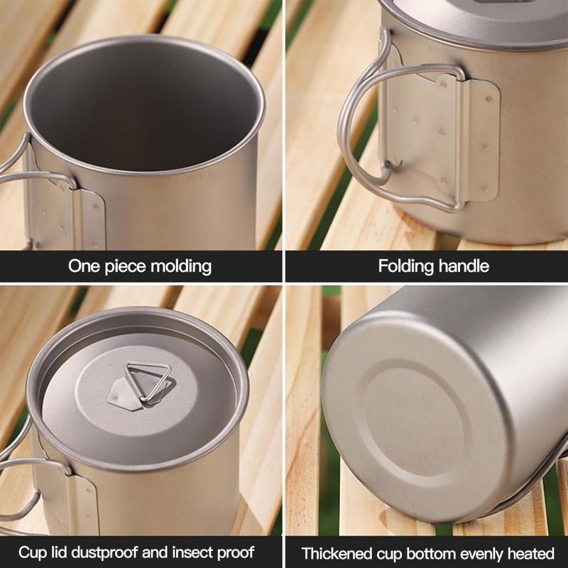 Titanium Camping Mug with Fold - Camping Cooking Ware Set ulasan dan harga