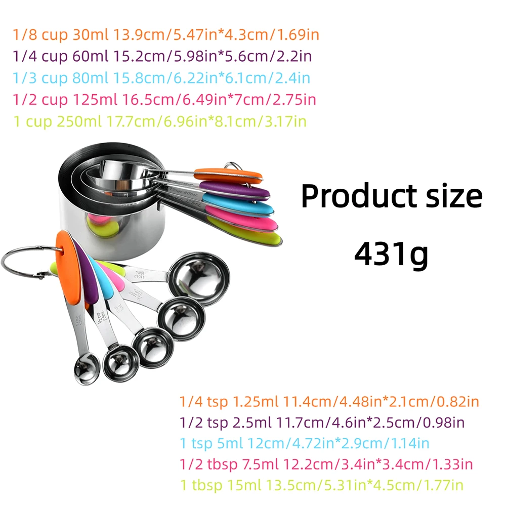 5/10Pcs Stainless Steel Measur - Camping Cooking Pan Set ulasan dan harga