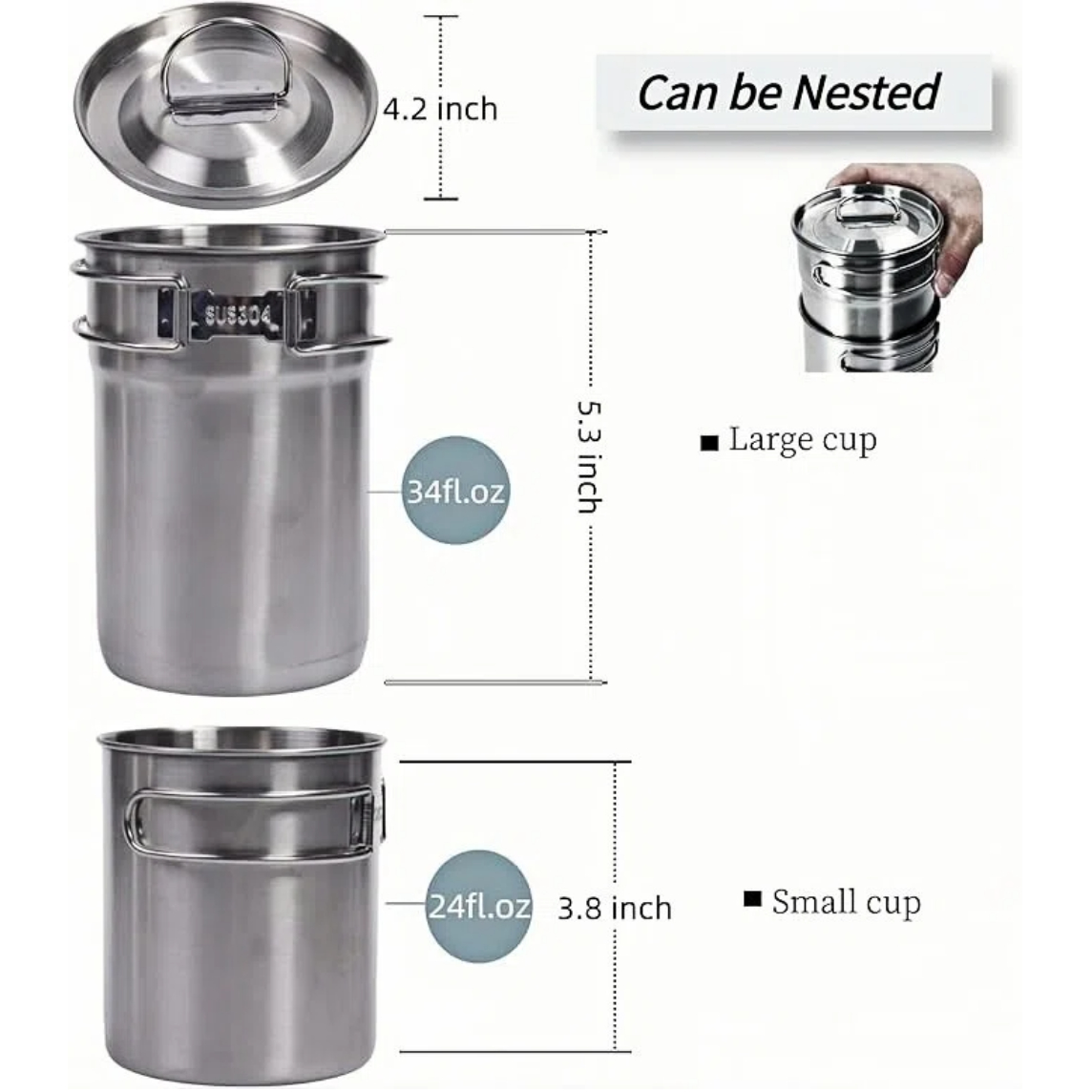 Foldable Camping Cups Mugs Cam - Camping Cooking Rice ulasan dan harga
