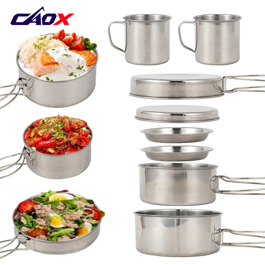 CAOX 8pcs/Set Camping Cookware - Camping Cooking Ware Set ulasan dan harga
