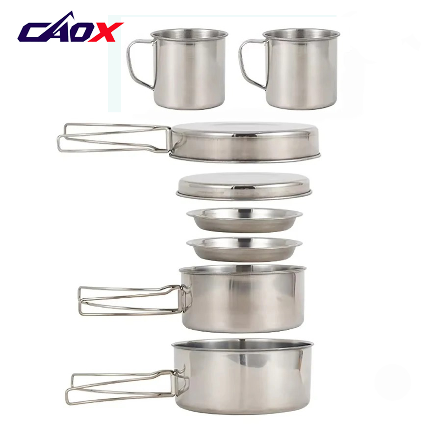 CAOX 8pcs/Set Camping Cookware - Camping Cooking Ware Set ulasan dan harga