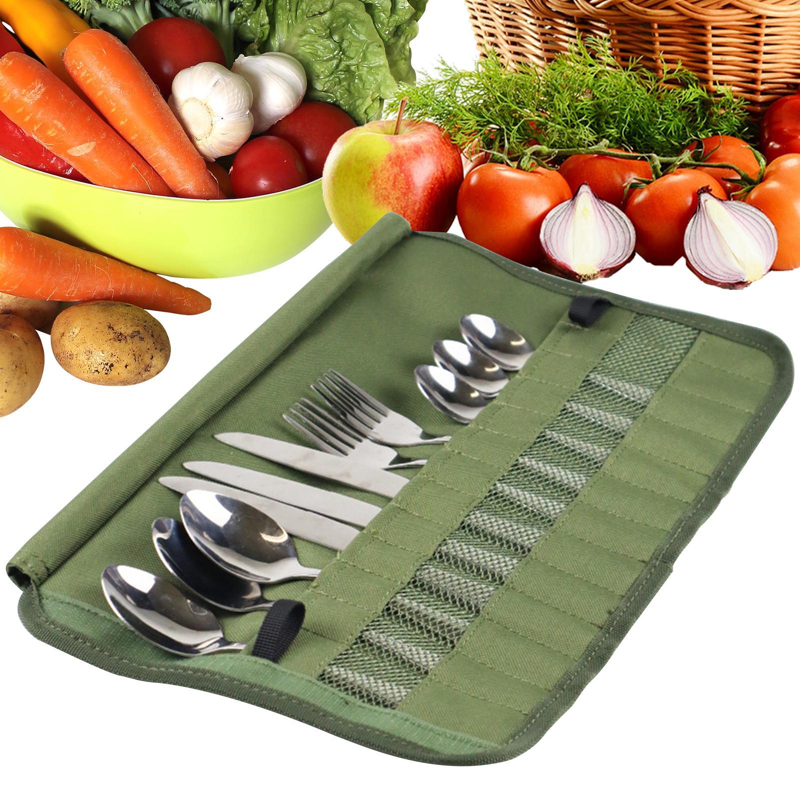 Camping Tableware Roll Bag Kit - Camping Cooking Utensil Roll ulasan dan harga