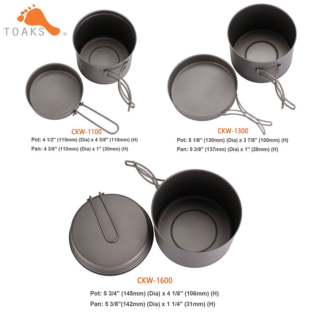 TOAKS Cookware Set Ultralight  - Camping Cooking Pan Set ulasan dan harga