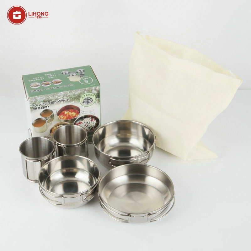 Foldable 5-piece Cups Kitchen  - Camping Cooking Ware Set ulasan dan harga