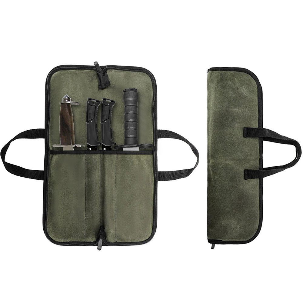 Waxed Canvas Knife Roll Bag Mu - Camping Cooking Utilities ulasan dan harga