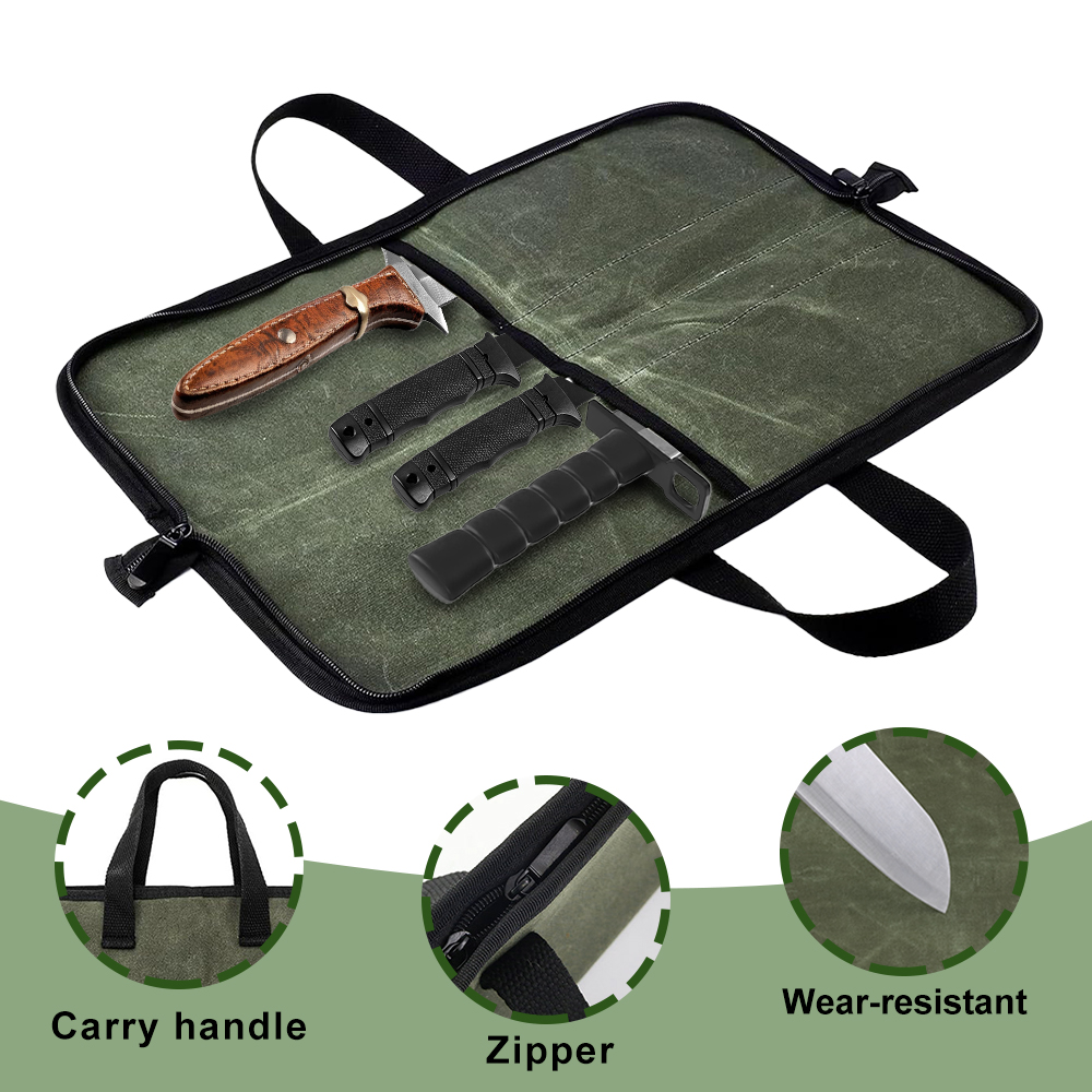 Waxed Canvas Knife Roll Bag Mu - Camping Cooking Utilities ulasan dan harga