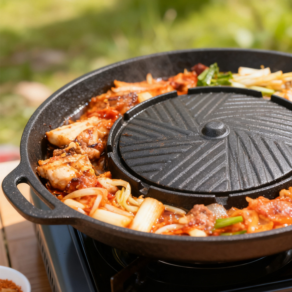 KOSUN Korean BBQ Grill Pan 2 i - Camping Cooking Device ulasan dan harga