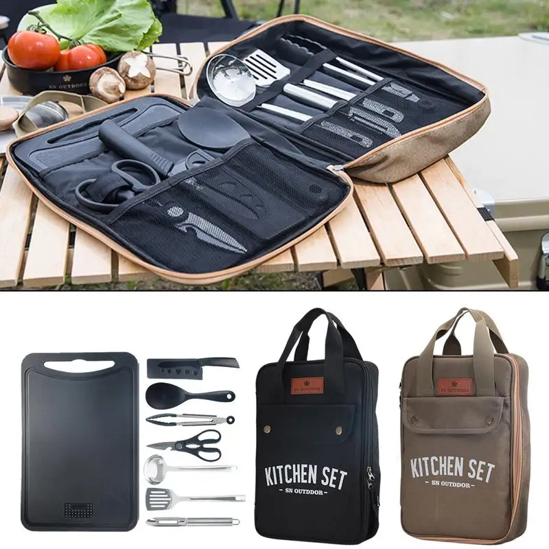 8pcs Camping Kitchen Cookware  - Camping Cooking Pan Set ulasan dan harga