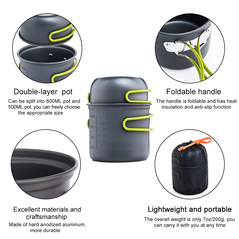 Widesea Ultralight Camping Coo - Camping Cooking Set 2 Person ulasan dan harga