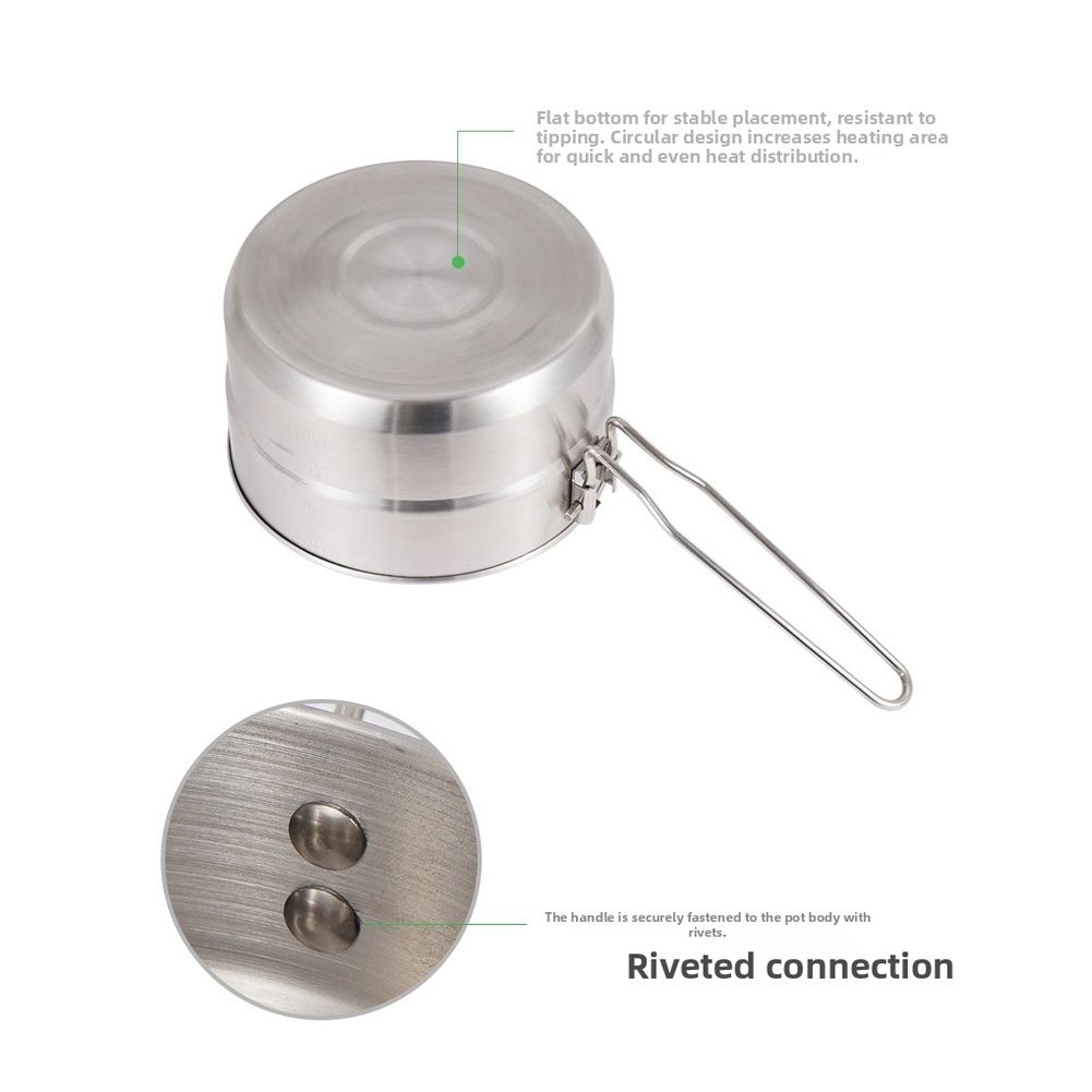 1.5L 304 Stainless Steel Campi - Camping Cooking Ware Set ulasan dan harga