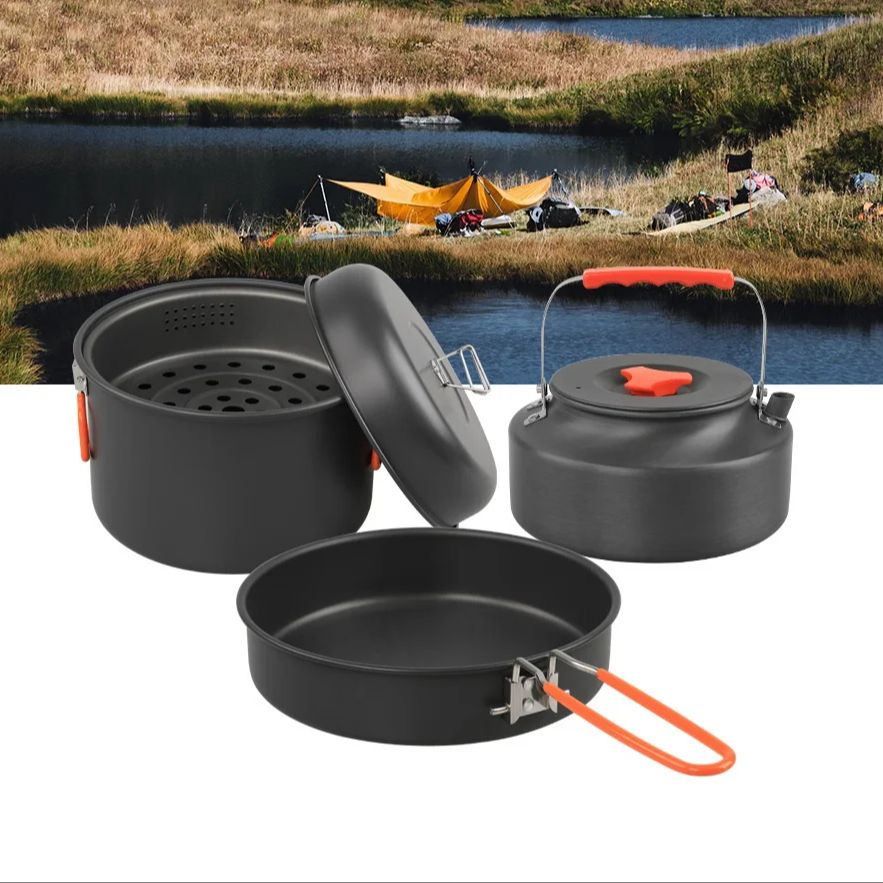 Outdoor Cookware Set Camping C - Camping Cooking Pan Set ulasan dan harga