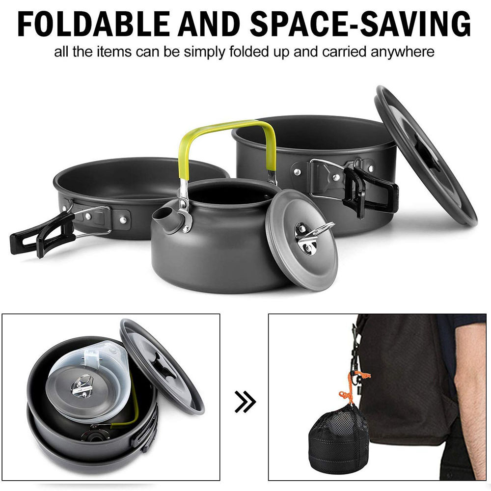 Outdoor Camping Cookware Set A - Camping Cooking Set 2 Person ulasan dan harga
