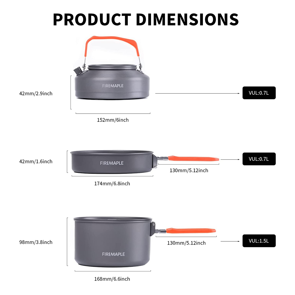 Fire Maple Picnic Pot Pan Set  - Camping Cooking Set 2 Person ulasan dan harga