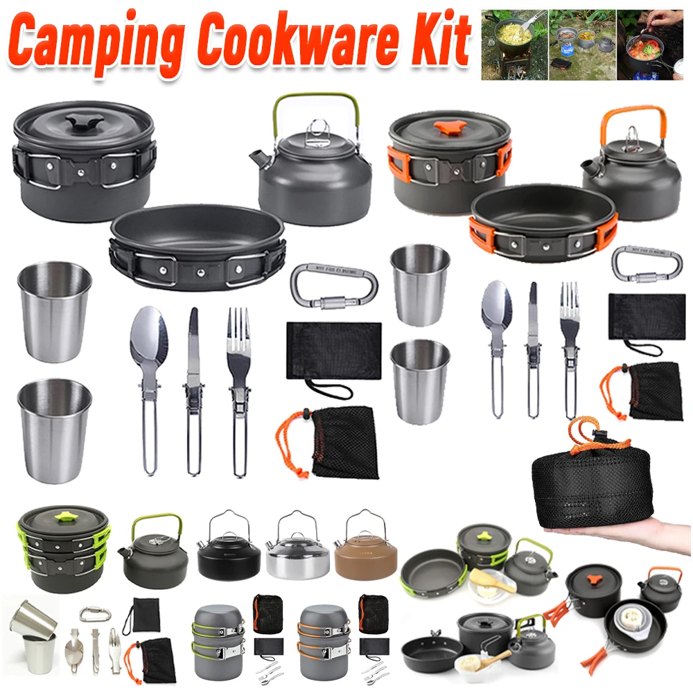 Camping Cookware Kit Kettle Po - Camping Cooking Pan Set ulasan dan harga