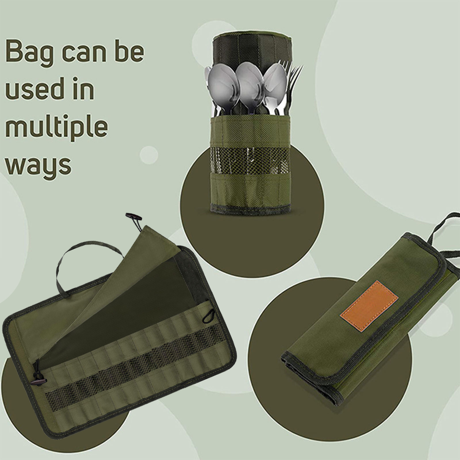 Camping Utensil Bag Portable P - Camping Cooking Utensil Roll ulasan dan harga